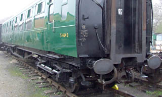 Underframe detail of Bulleid Open Third No S1464S - 4 April 2009 - Richard Salmon